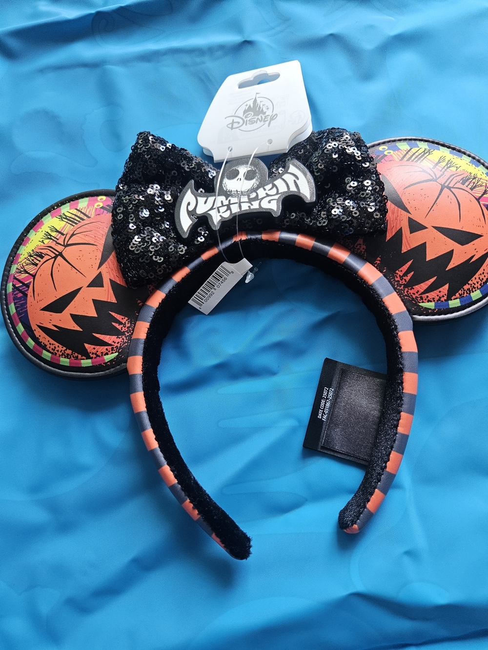 Disney The Nightmare Before Christmas Black & Orange Pumpkin Ears Headband